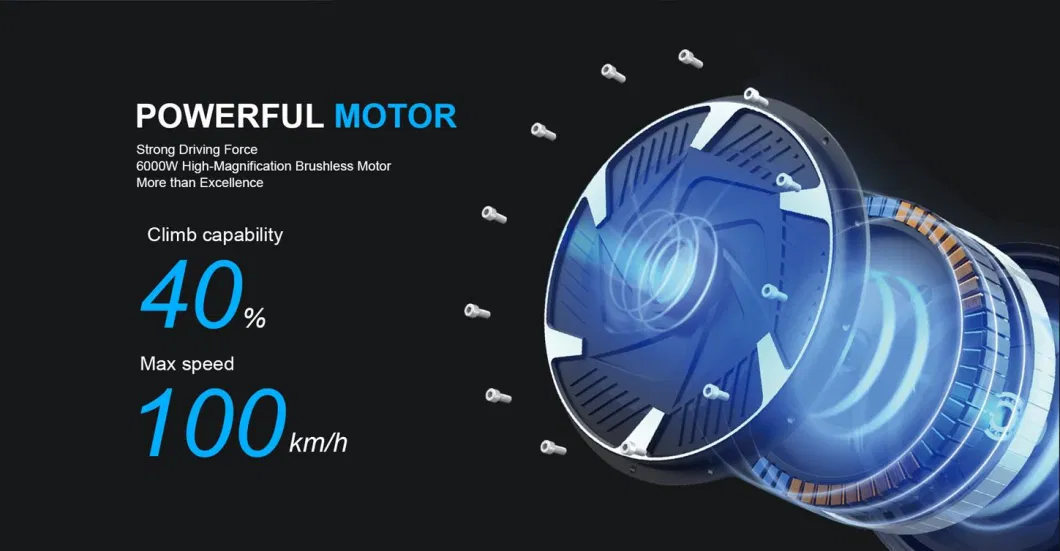 EEC Approved 100km/H High-Speed 150km Range 6000W Brushless DC Motor Removable 72V25ah Dual Lithium Batteries Fast Charging Disc Brake Electric Motorcycle