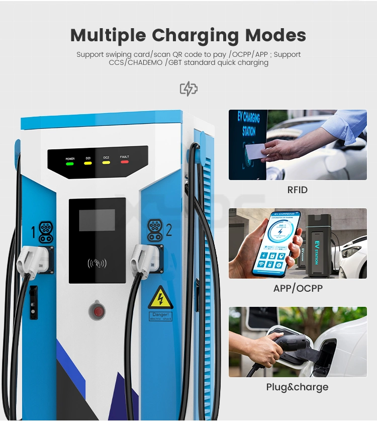 Xydf Double Plugs Electric Vehicle Charger CE/TUV/CCS1, CCS2/Chademo/Gbt DC 60 Kw 120 Kwh Floor-Standing Charging Pile