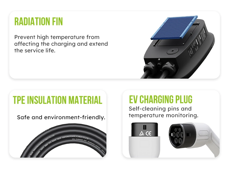 Type 2 EV Charger AC 7kw/11kw/22kw RFID Card/APP Control with Dlb Optional