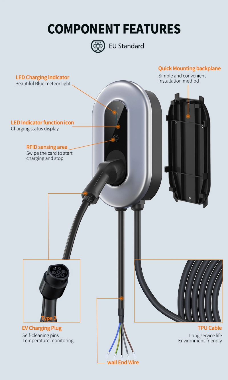 7 Kw Electric Car Charging Station Wallbox EV Charger