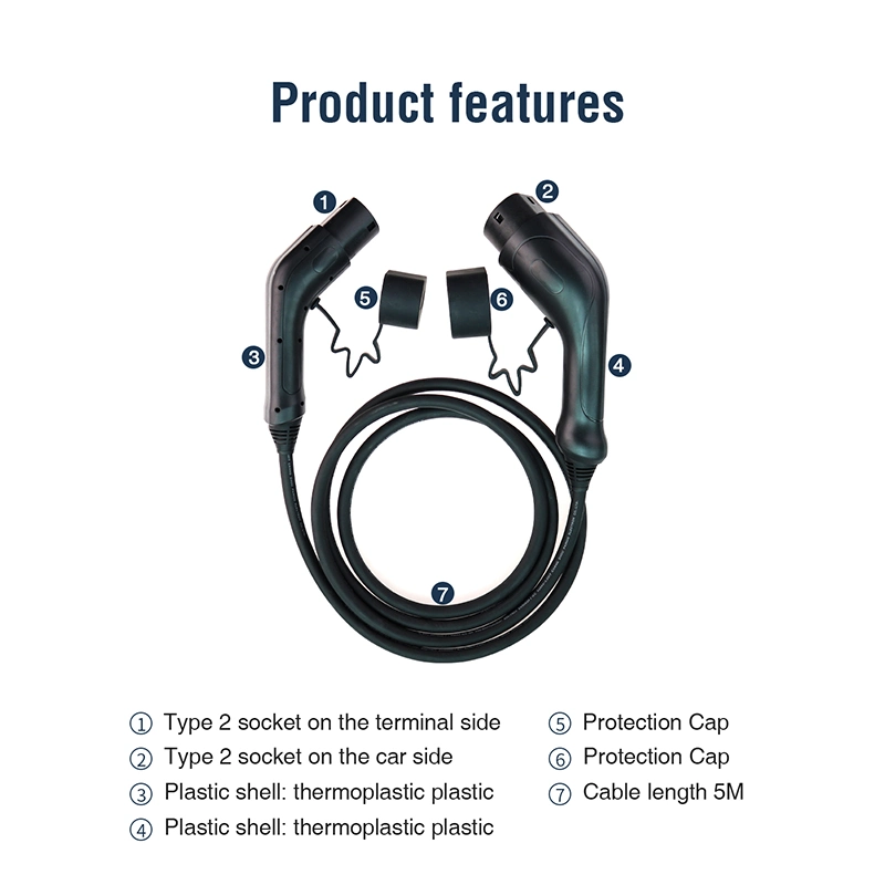 2024 7kw 11kw 22kw Type2 Portable EV Charger Cable with TUV, CE Certification