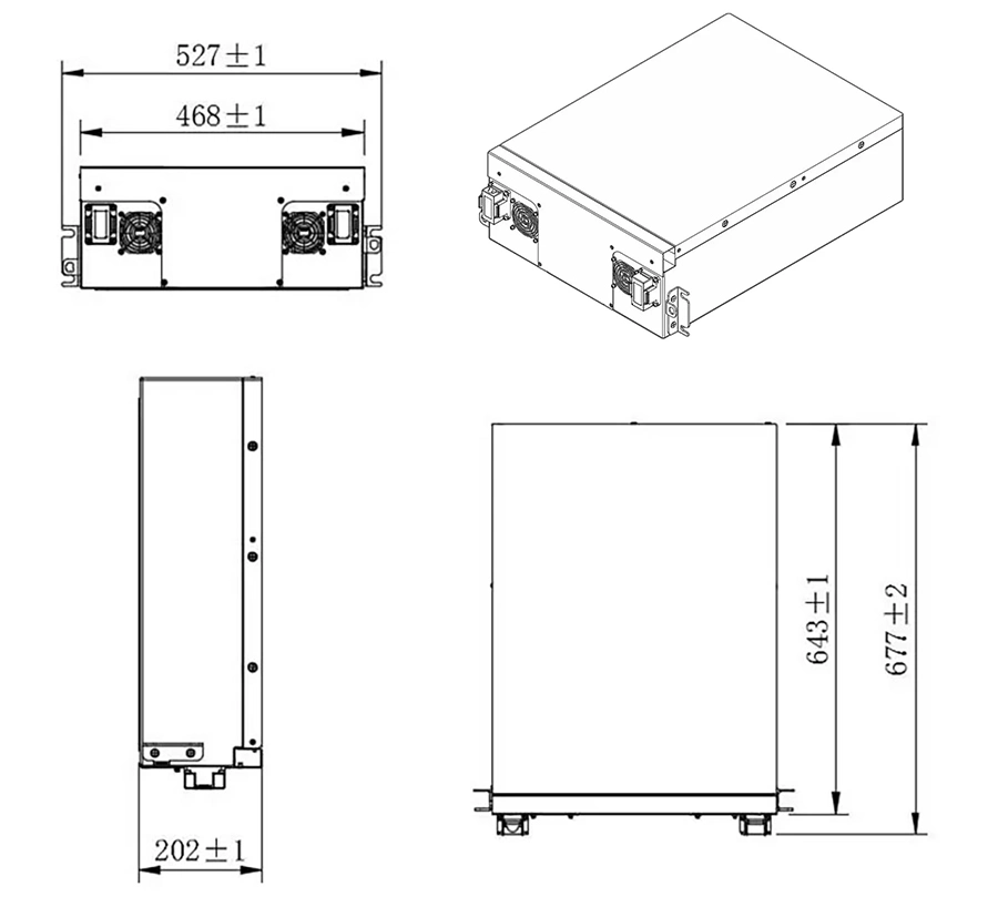 IP20 &amp; Gt; =6000 Times High Voltage Mounted Lithium Rack Mount Battery Charger