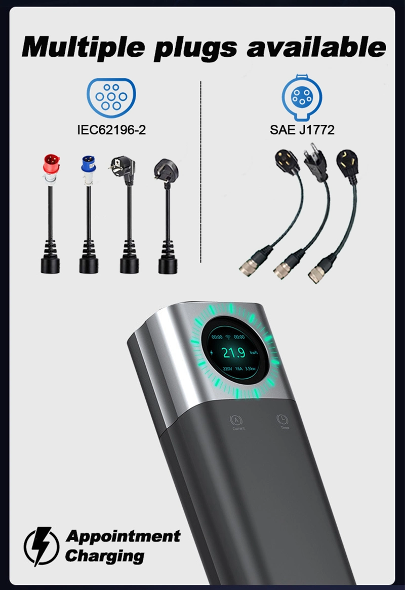 Type 1 22 Kw Smart Fast Charging Portable EV Car Charger