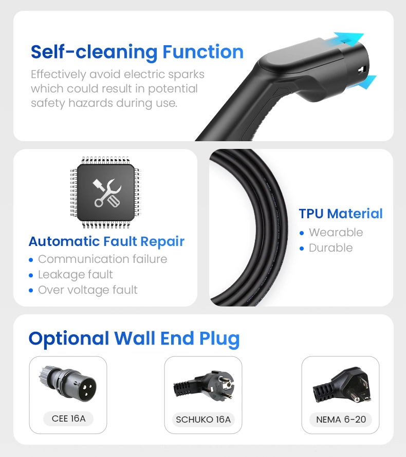 10A 16A to Schuko Plug EV Charging Box for Electric Cars