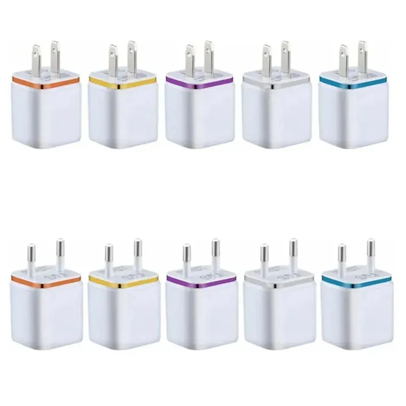 5V 2.1 1A Double USB AC Travel Us Wall Charger Plug Many Colors to Choose Very Popular All Over The World Fastshipping