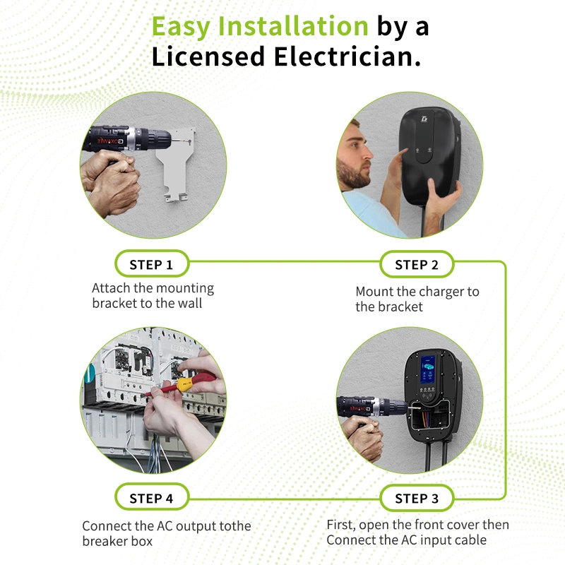 OEM Type1/Type2/Gbt EV Charger Wallbox Plug and Play Fast Charging with CE&RoHS