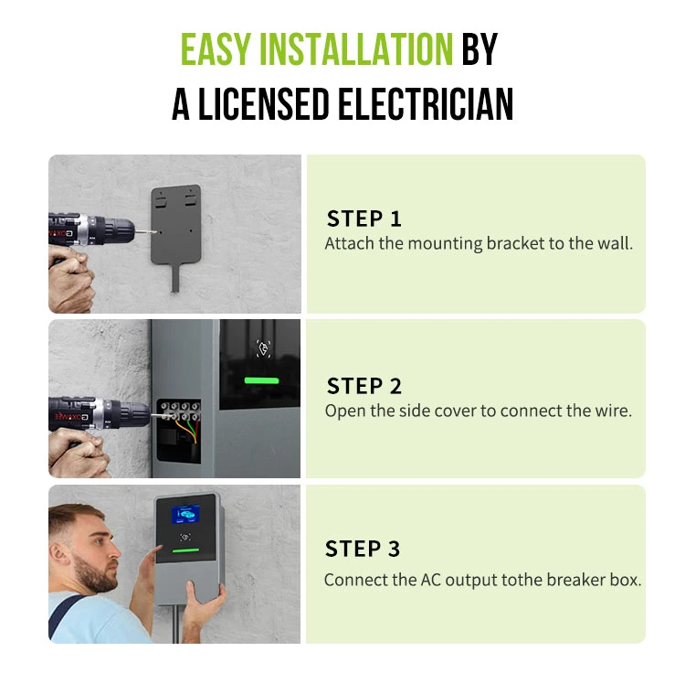 EV Charging Station with WiFi/APP/Ocpp for Home and Commercial Use