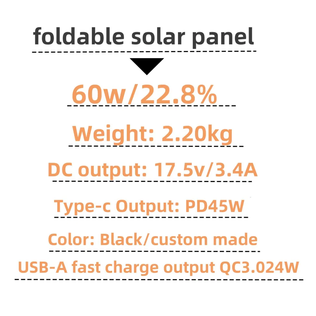 Factory Direct Renewable Energy Foldable Solar Panels 100W 2.9kg