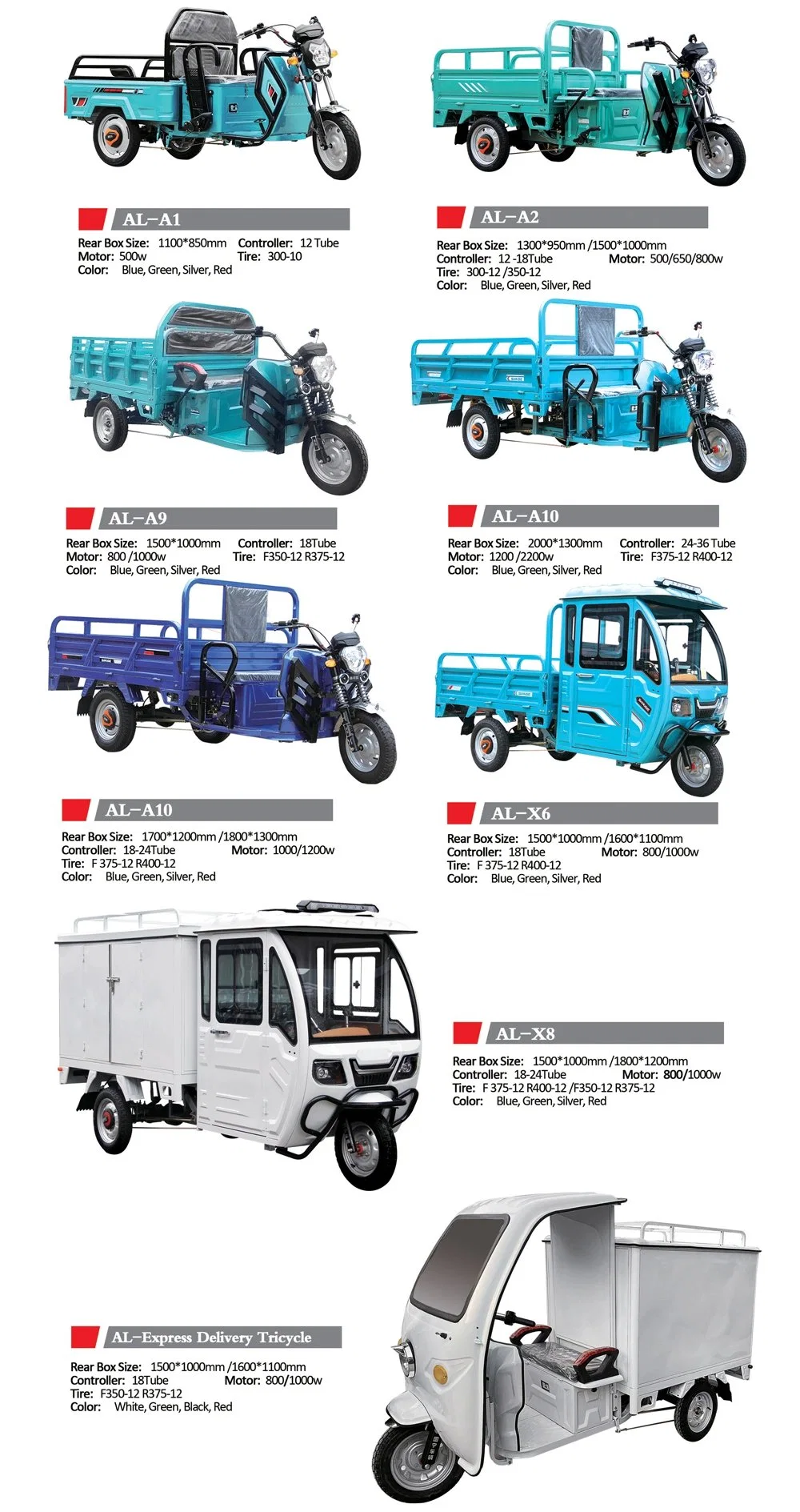 Electric Tricycle EV Cargo Rickshaw with Box for City and Village