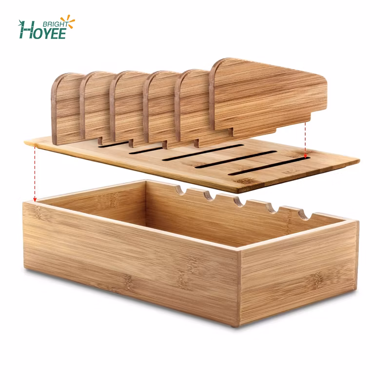 Natural Bamboo Charging Station Rack for Smartphones and Tablets