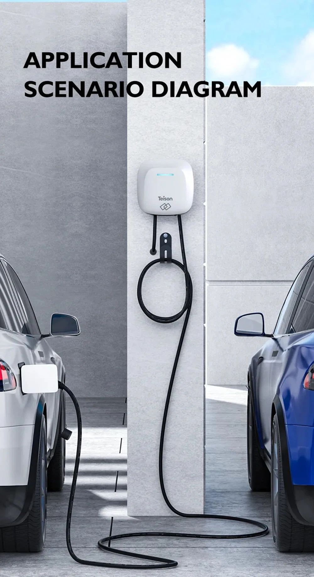 EV Charging Station 22 Kw 48A Wallbox Level 2 Electric Vehicle Car Charger