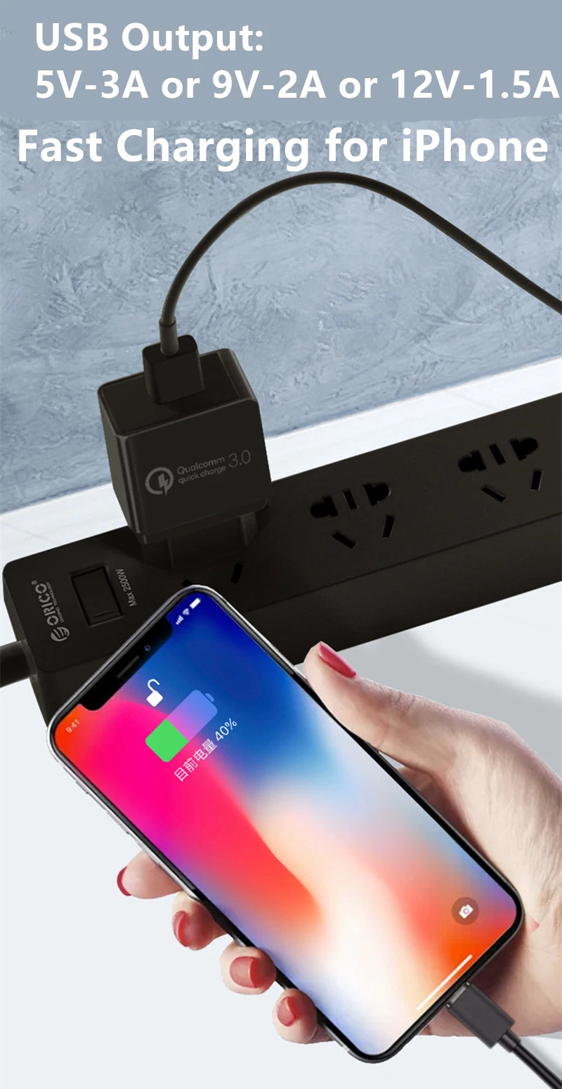 QC3.0 Fast Charging Power Supply Adapter USB Charger for All Mobile Phones