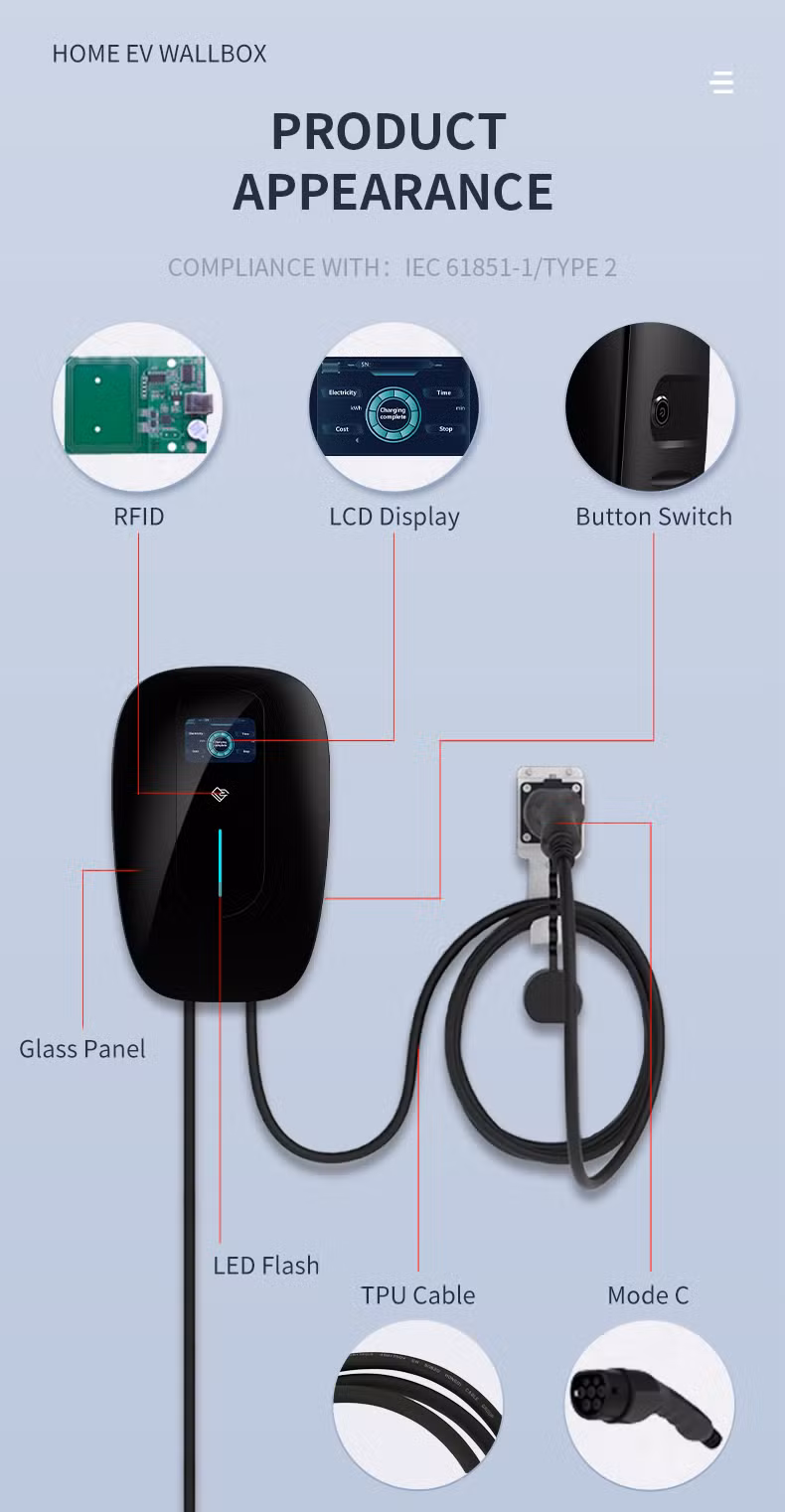 Electric Vehicle EV Charging Units for Home 7kw Chargers