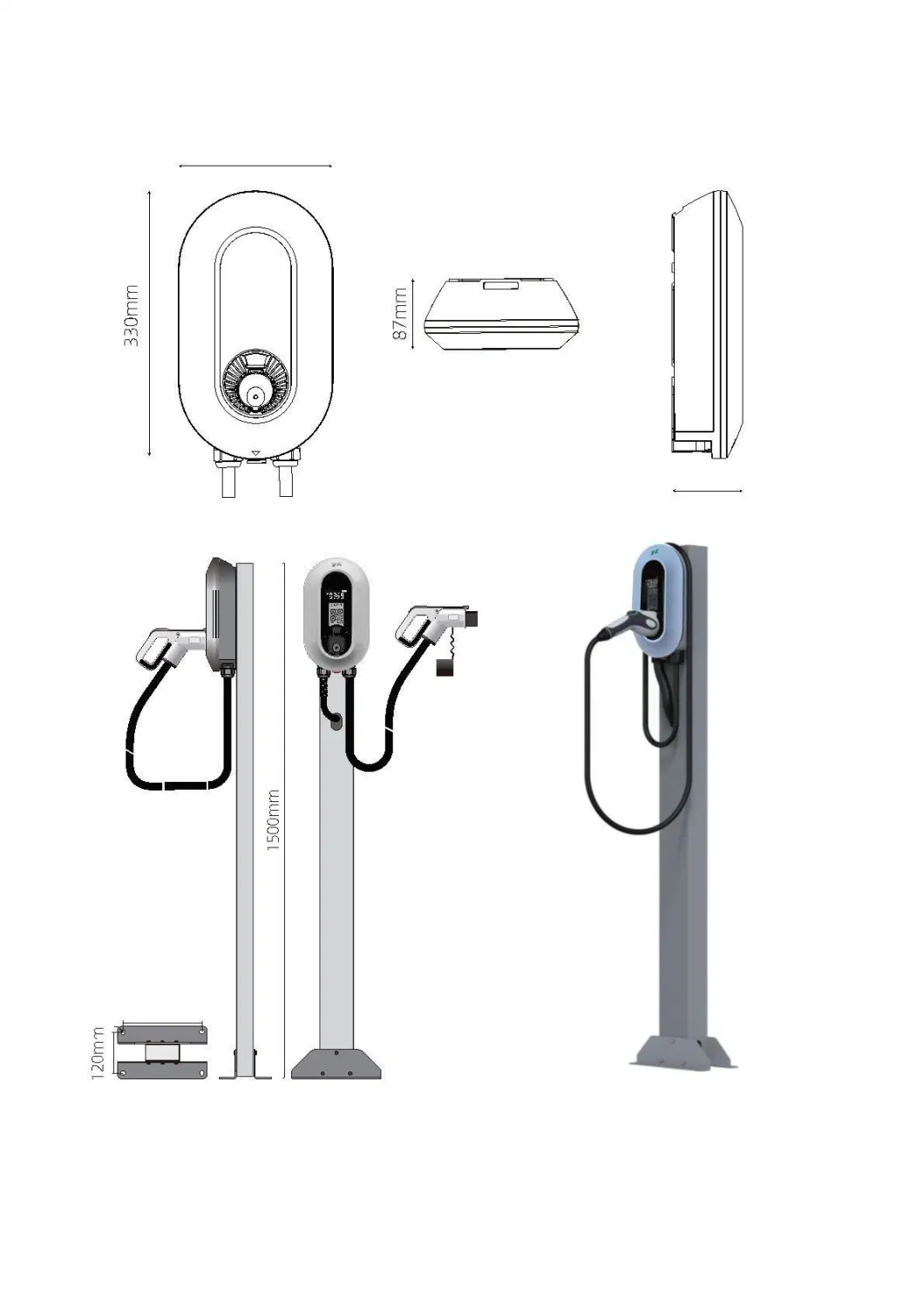 Manufacture Hot Sale 7kw 11kw 22 Kw EV Charger for Electric Vehicles Type1 Type 2 Car Charging Station