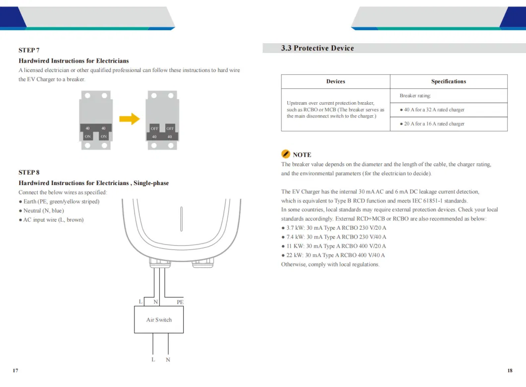 Electric Vehicle (EV) Charger 7.4kw/11kw/22kw with CE or UL Compliance for All Markets