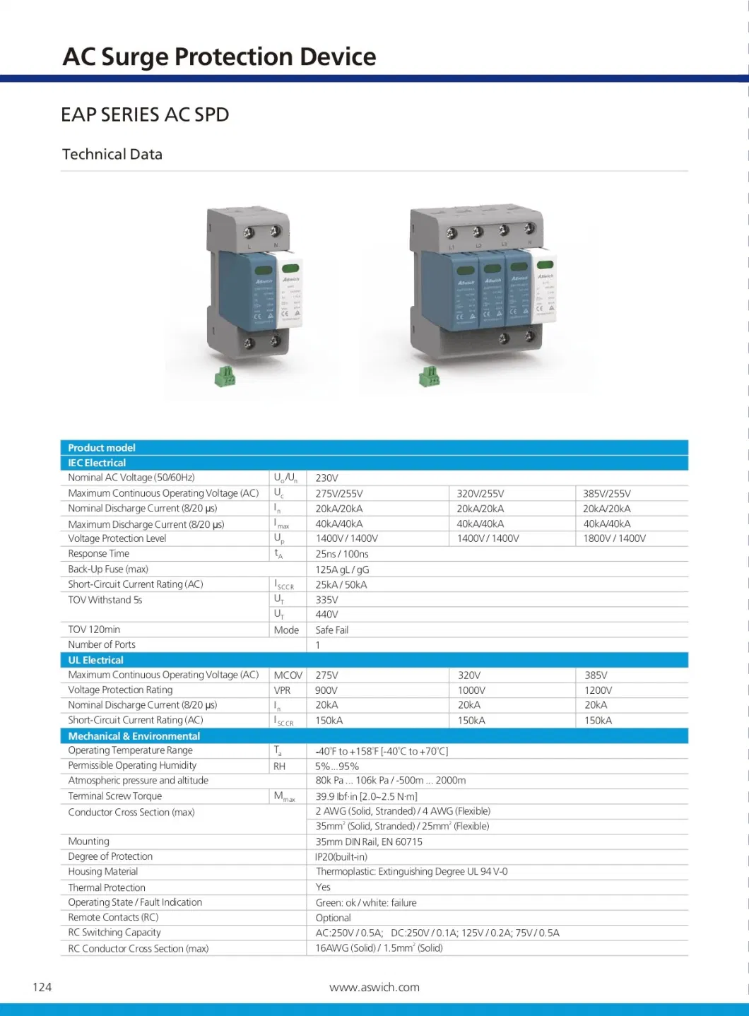 Aswich 1000V DC AC 440V Combiner Box Distribution Box