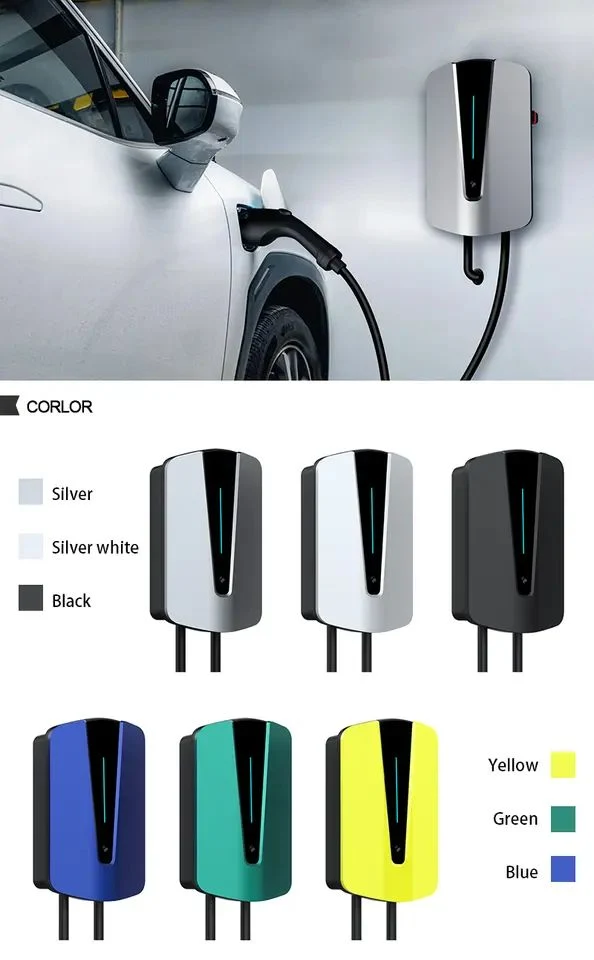 Factory Hot Evse Wall-Mounted Waterproof and Dust-Proof Electric Vehicle Charging Box Level 2 Electric Vehicle Charging Station Evse 7kw 11kw 32A 48A