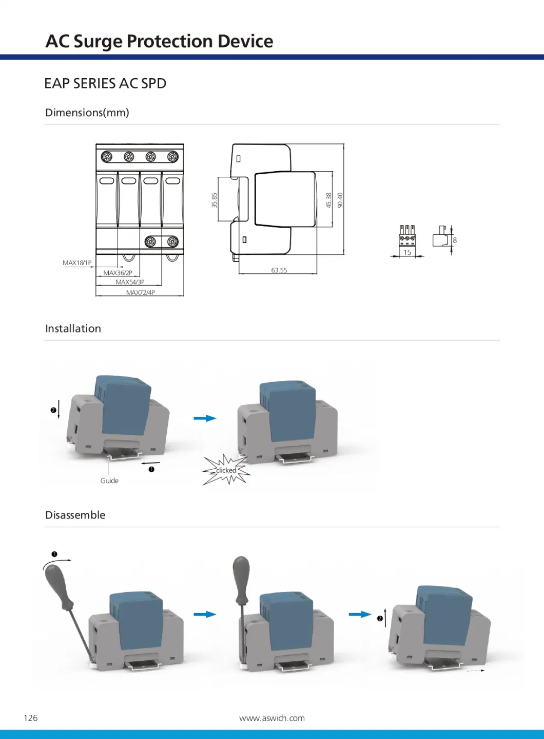 Aswich 1000V DC AC 440V Combiner Box Distribution Box