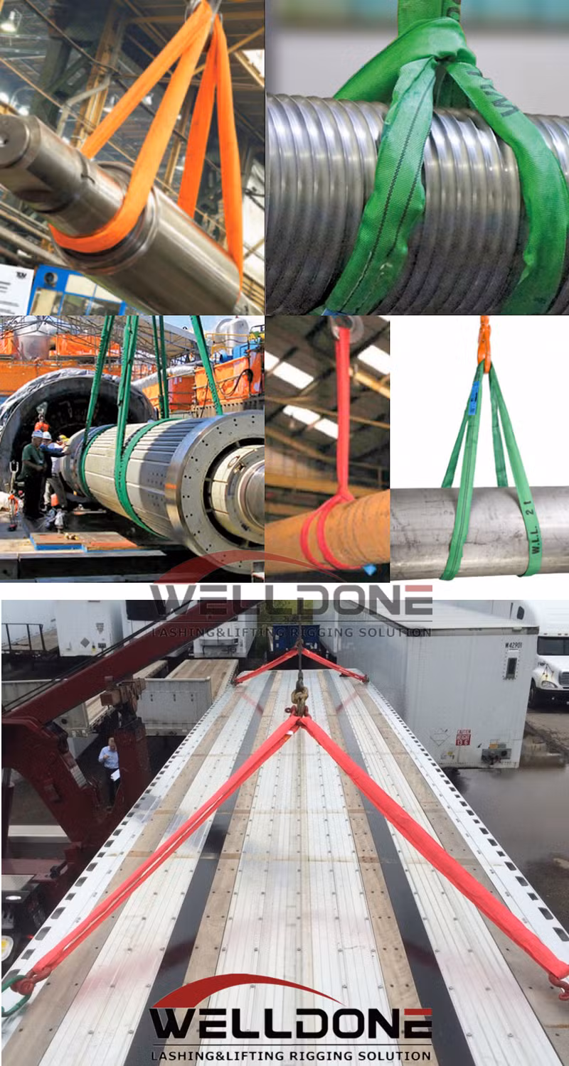 4 Ton Capacity 4m or OEM Length 120mm Width Lifting Flat 4t Webbing Sling Belt Gray Color Safety Factor 8: 1 7: 1 6: 1 Type
