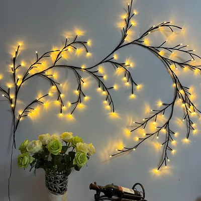 USB Powered Mini Ball Vines Rattan Tree Branch LED String Light for Festive Decor