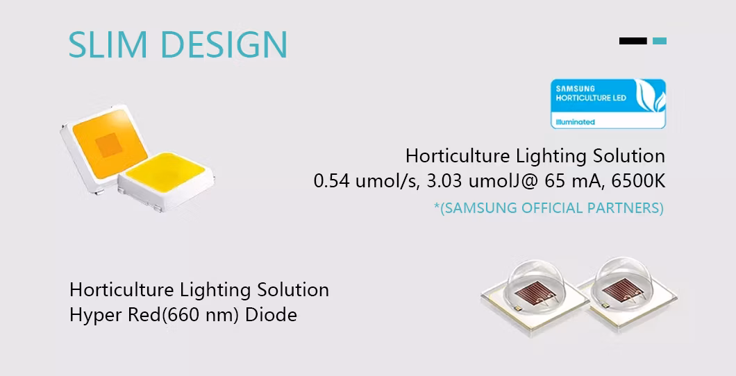 Hortione Quantum Board 120W Smart Control Dimmable UV/IR Best in Field Fluence LED Grow Light Dlc Approved Full Spectrum Efficacy up to 2.7 Umol/J for Grow Tent