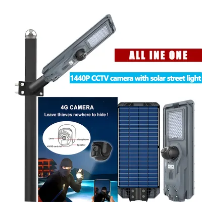 Smart scheda SIM da 800 W e 1200 W per la sicurezza domestica esterna sorveglianza 4G Luci solari da strada all-in-one con telecamera CCTV