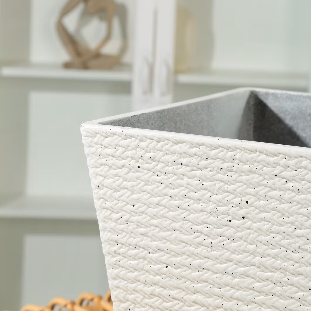 Top Quality Large Square Planter Pots Plastic Outdoor White Elegant Plant