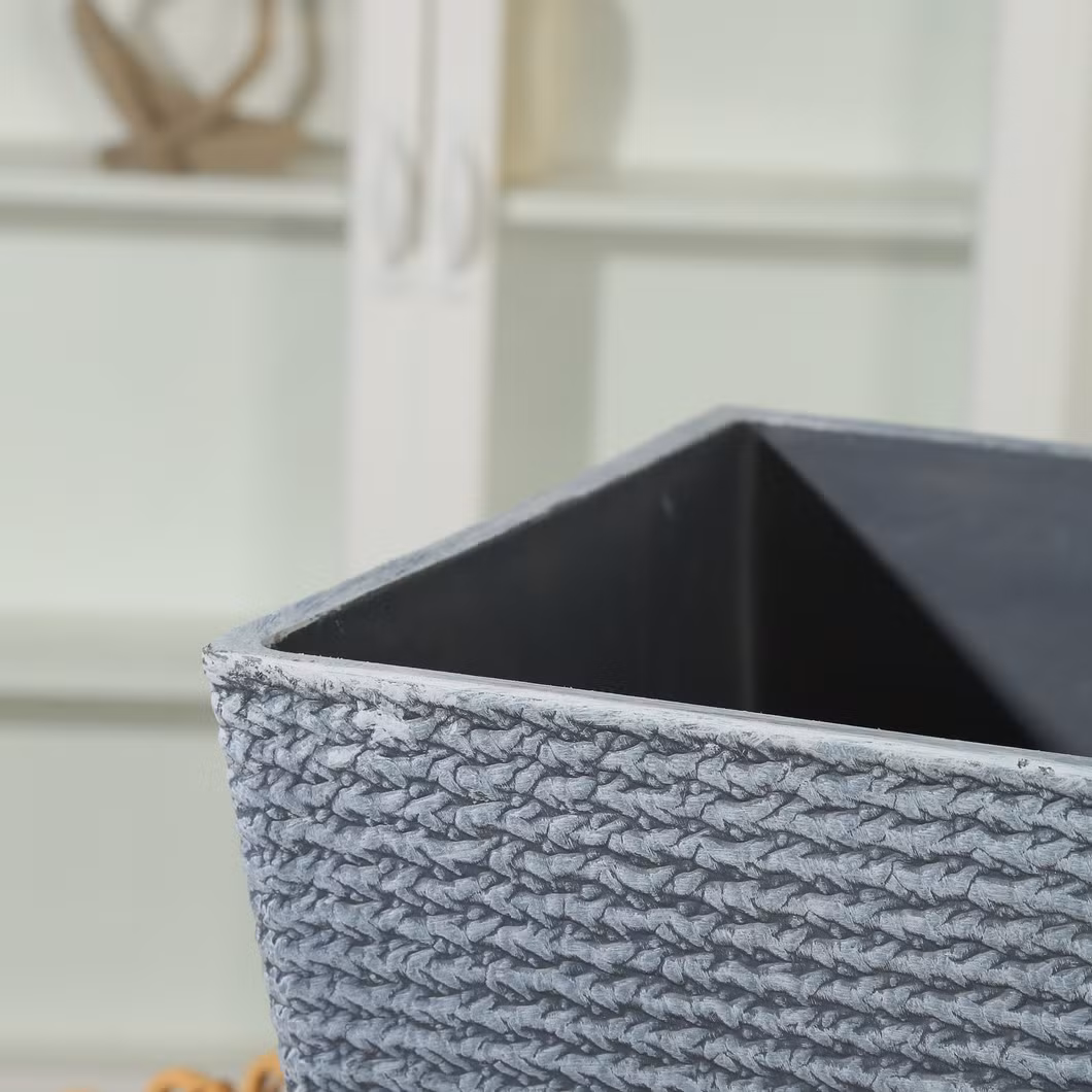 Top Quality Large Square Planter Pots Plastic Outdoor White Elegant Plant
