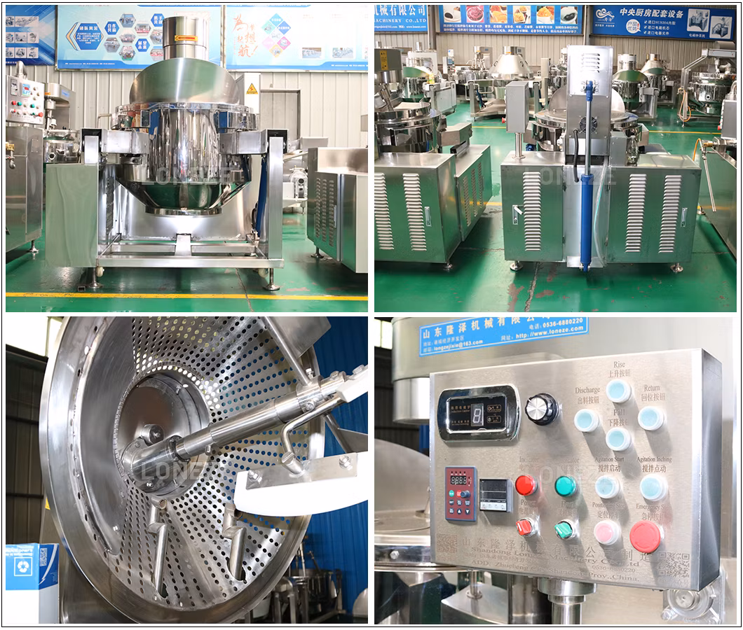PLC Automatic Control Industry Stirring Portable Theater Automated Caramel Cheese Flavored Ball Shape Gas Type Heating Popcorn Popper Machine
