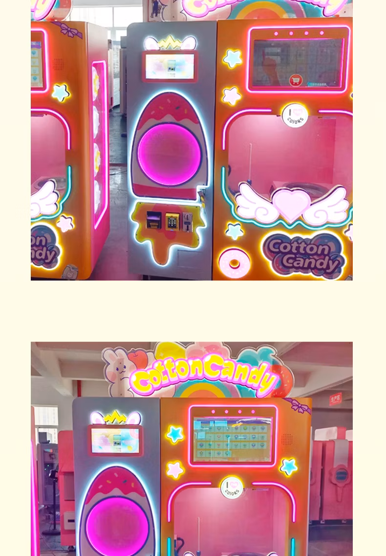 Manufacture Electric Commercial Factory Automatic Cotton Candy Vending Machine Floss Flower Candy Machine for Small Business