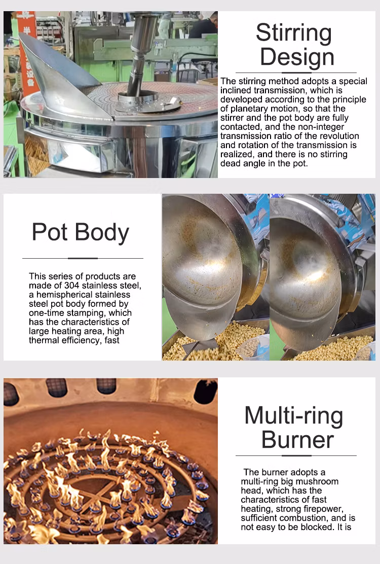 Caramel Mixer Production Line Automatic Packaging Packing Making High Quality Gas Commercial Popcorn Machine