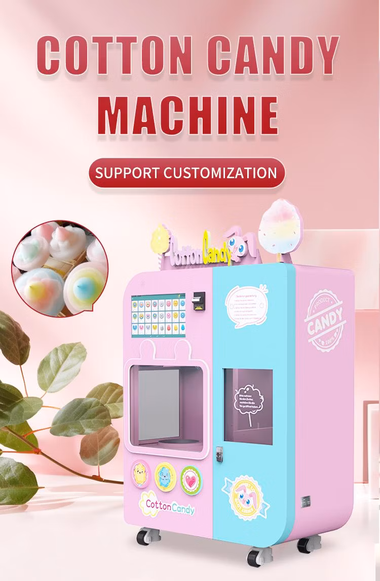 Automatic Manufacturer Pink Blue DIY Cotton Candy Machine Vending Machine