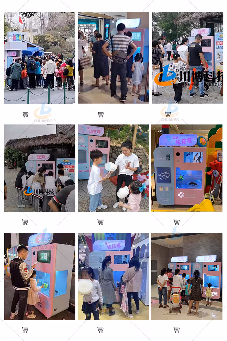 Commercial Grocery Cart Food Truck Automatic Cotton Candy Machine with Cart Mobile Food Truck From Real Factory