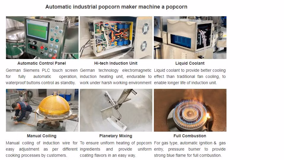 China 2023 Hot Sale Automatic Caramel Flavor Mushroom Popcorn Making Machine Gas Popcorn Machine Commercial