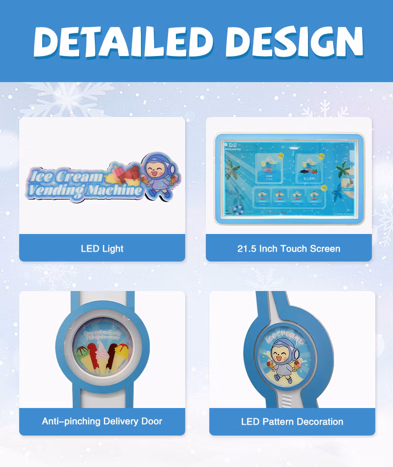 Professional Self Service Automatic Ice Cream Vending Machine with Credit Card Payment System