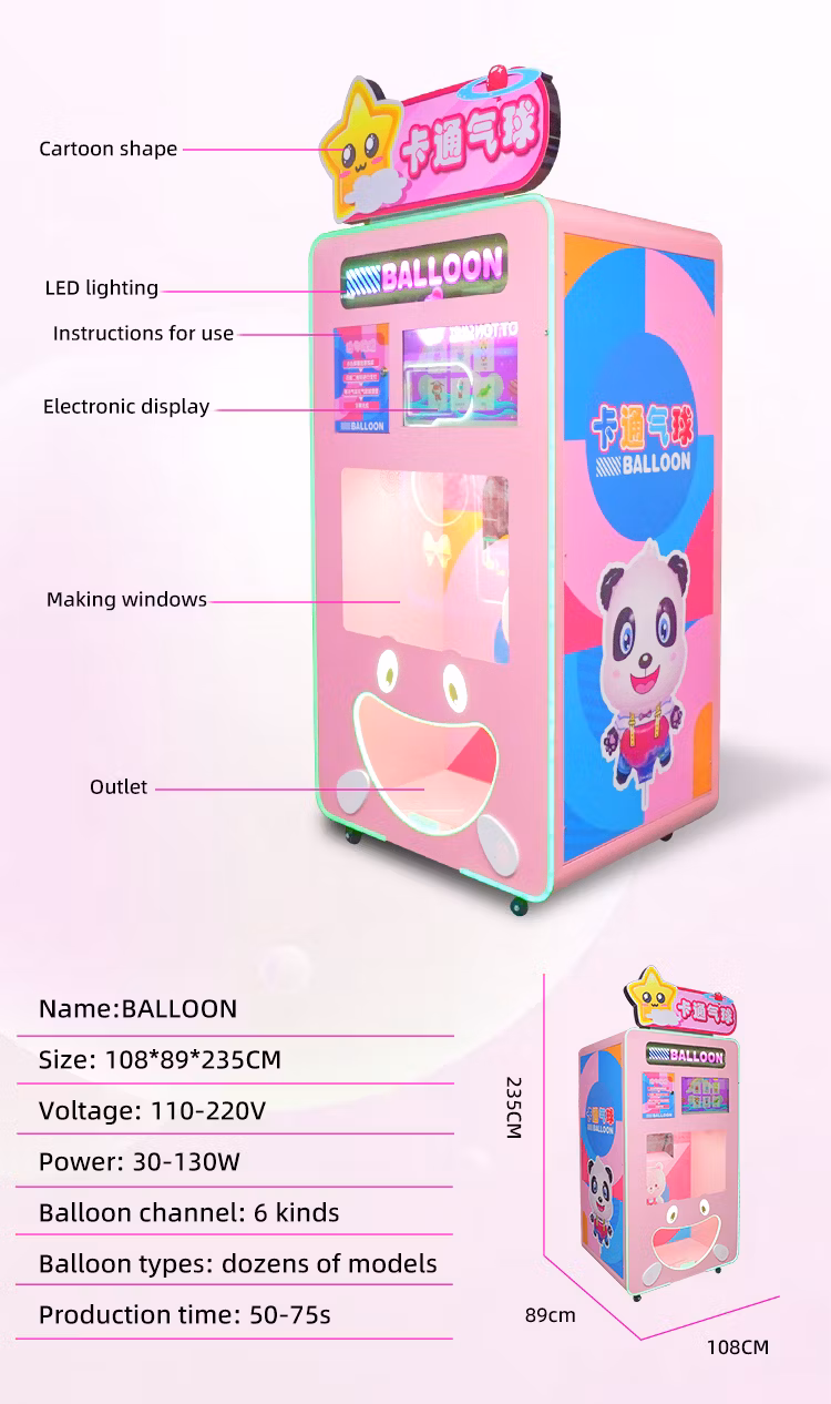 Coin Operated Cash Automatic Commercial Balloon Vending Machine
