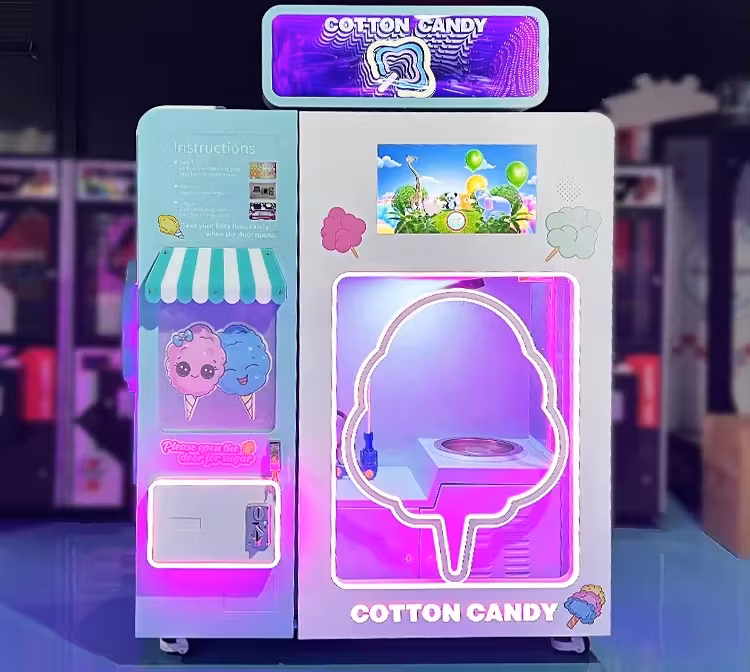 New Arrival Robot Automatic Cotton Candy Depositing Vending Machine Popcorn for Candy