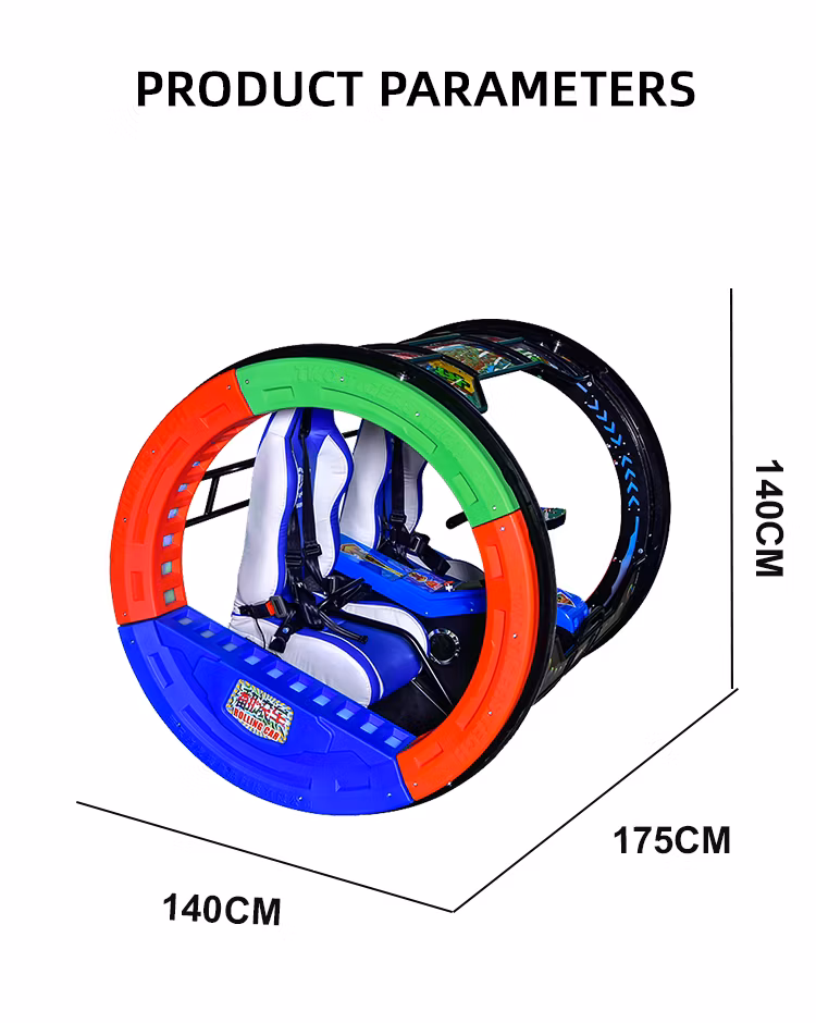 Funsapce Double Player Happy Rolling Car Rotation 360 Degree Happy Cars for Playground