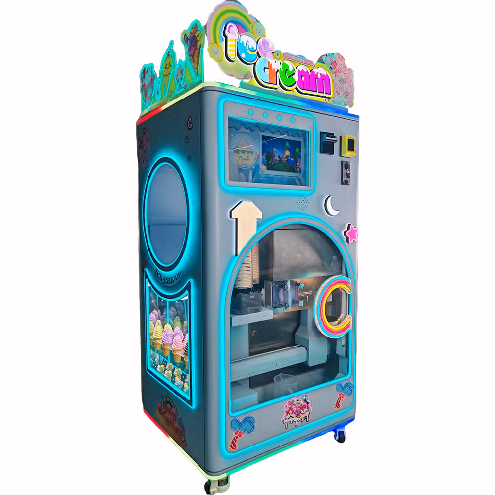 New Wholesale 200PCS Big Capacity Automatic Commercial Hard Cone Icecream Filling Maker Vending Machine