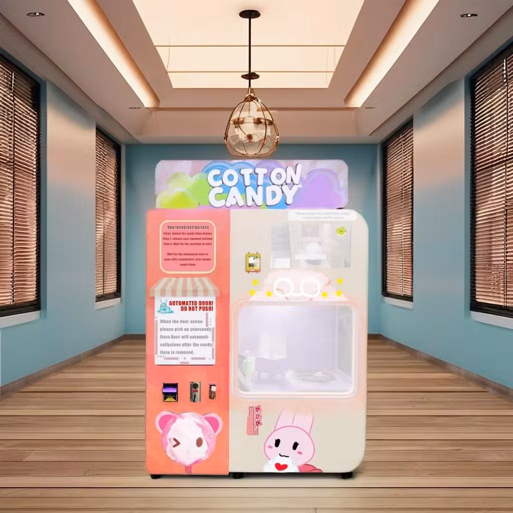 New Design Robotic Cotton Candy Vending Machine with Coin &amp; Credit Card Payment