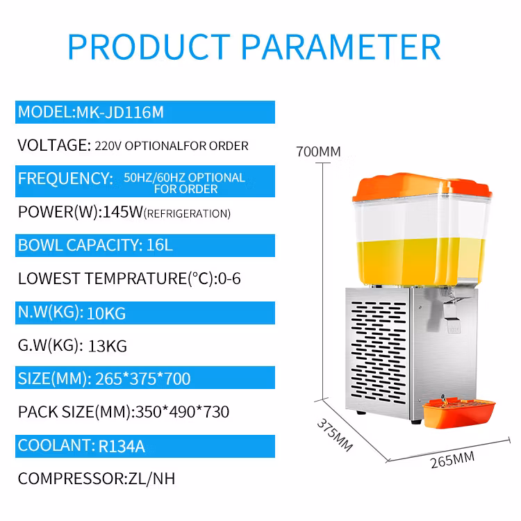 Commercial Single Tank Stainless Steel Cool Spray Juice Dispenser Prices for Sale
