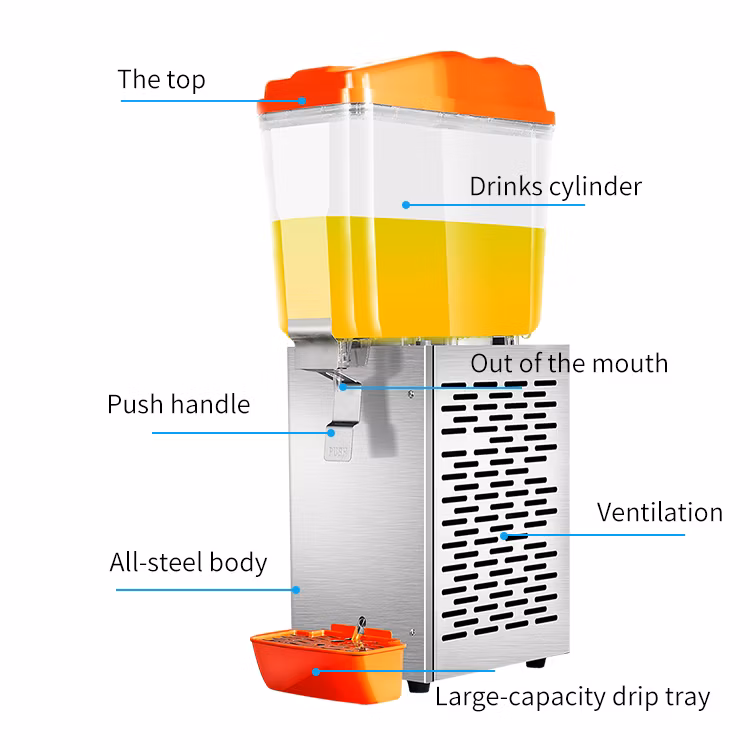 Commercial Single Tank Stainless Steel Cool Spray Juice Dispenser Prices for Sale