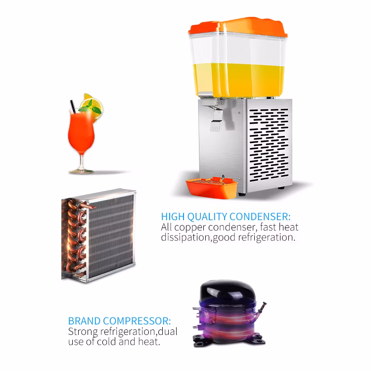 Commercial Single Tank Beverage Cool Blending Juice Dispenser for Sale with CE Certificate