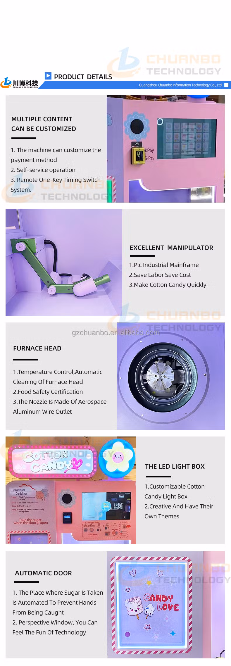 Commercial Latest Custom Selling Coin-Operated Card Commercial Cotton Candy Vending Machines for Retail Items