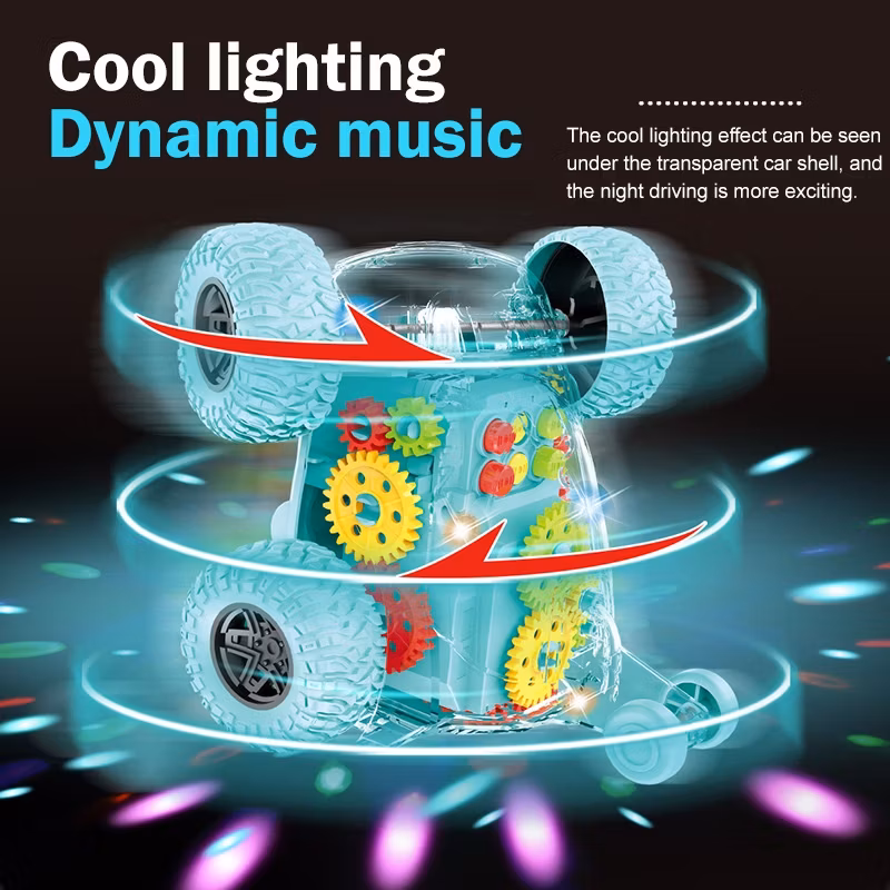 Kids Mini RC Cars 360 Rolling Rotating Tumbling Cool Light Rechargeable Remote Control Drift Stunt Car
