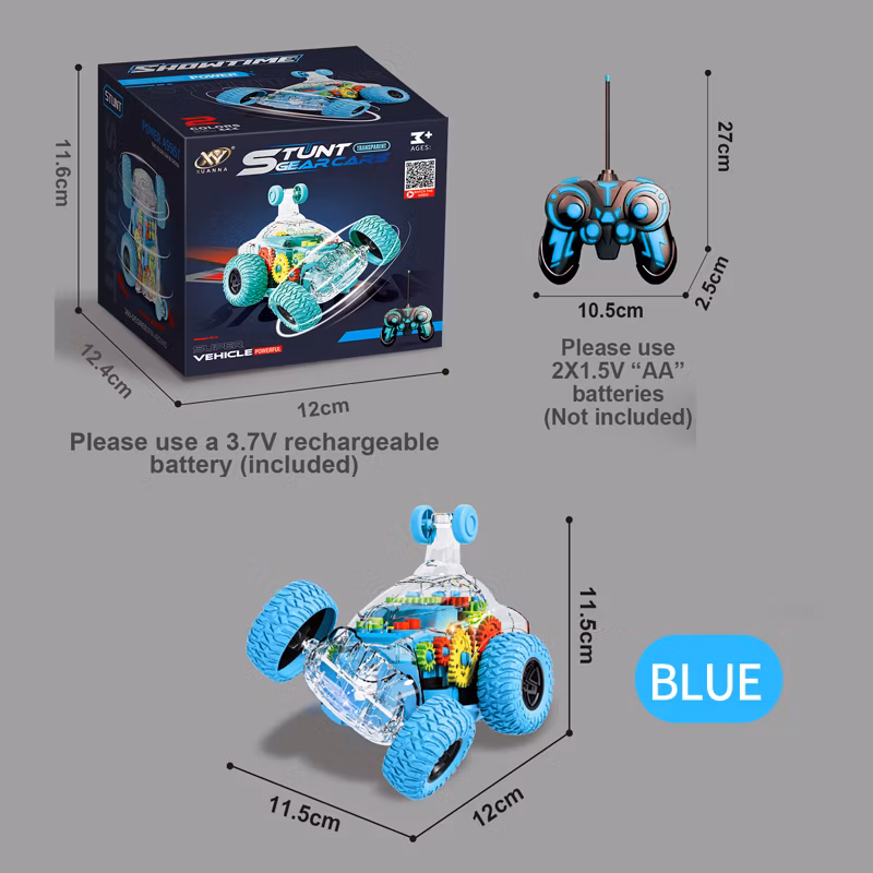 Kids Mini RC Cars 360 Rolling Rotating Tumbling Cool Light Rechargeable Remote Control Drift Stunt Car