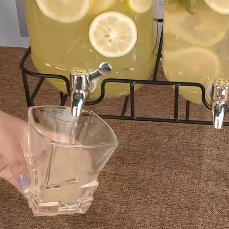 Customized Promotion Double Set Dispenser for Drink with Stand and Tap