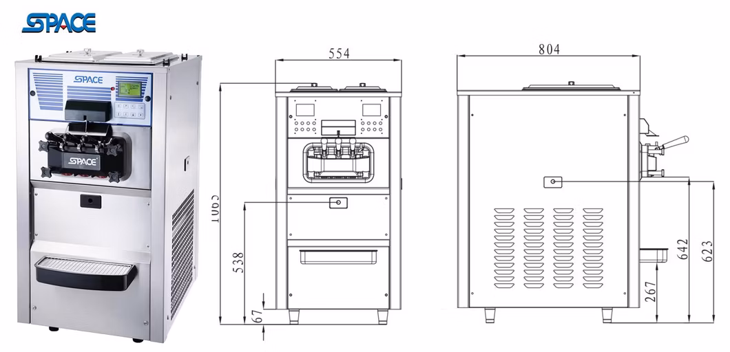 Table Model Twin Twist Flavor Soft Ice Cream Machine Frozen Yogurt Machine (T6240)