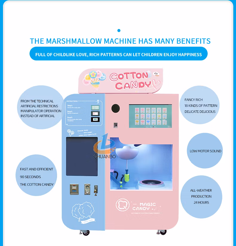 Commercial Grocery Cart Food Truck Automatic Cotton Candy Machine with Cart Mobile Food Truck From Real Factory