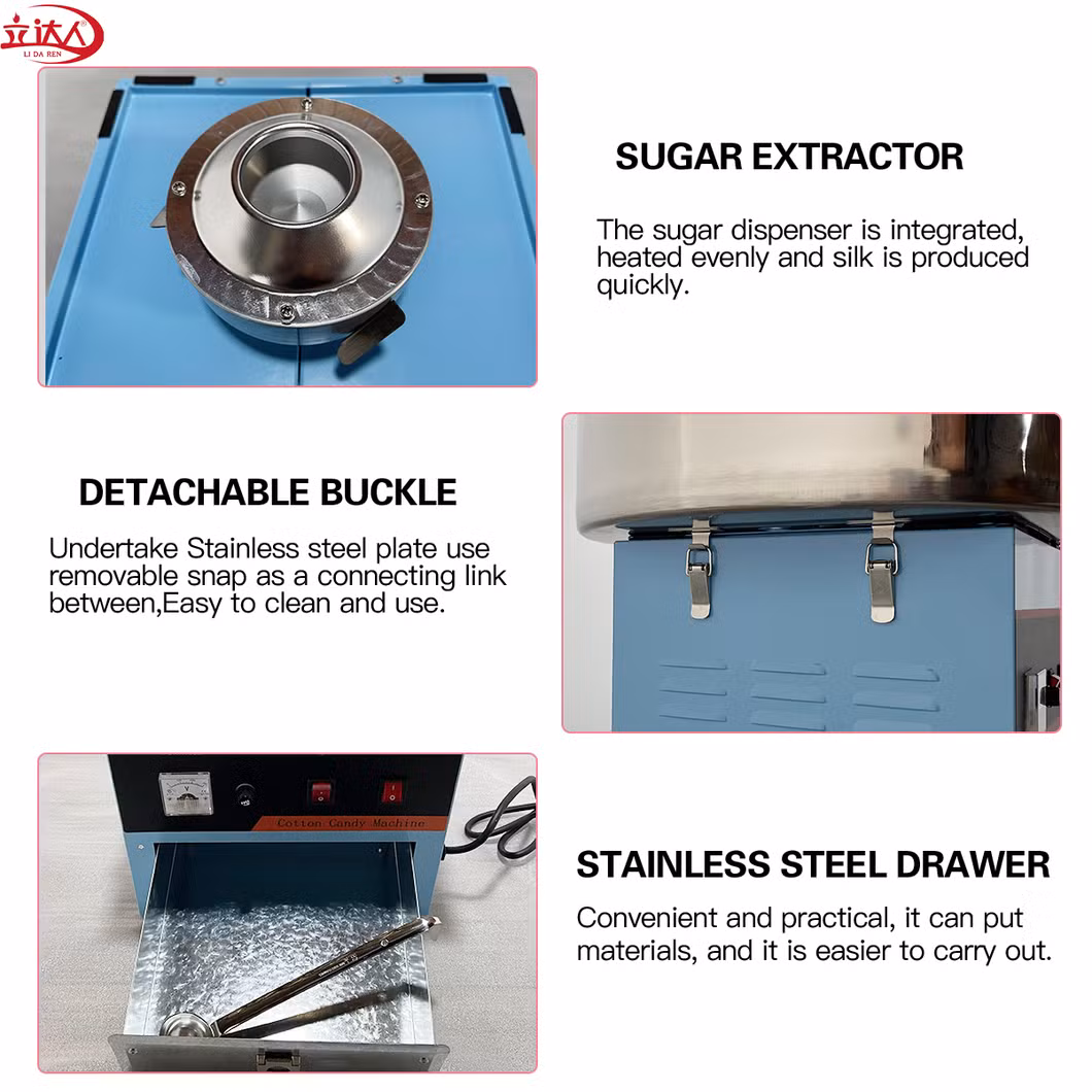 CE Approved OEM Wholesale Automatic 21&quot; Stainless Steel Bowl 110~125V 220~240V 9 Sugar Floss Machine Cotton Candy Maker